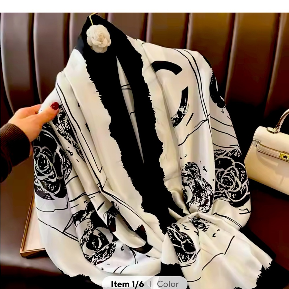 100% Silk Camelia Fashion Scarf